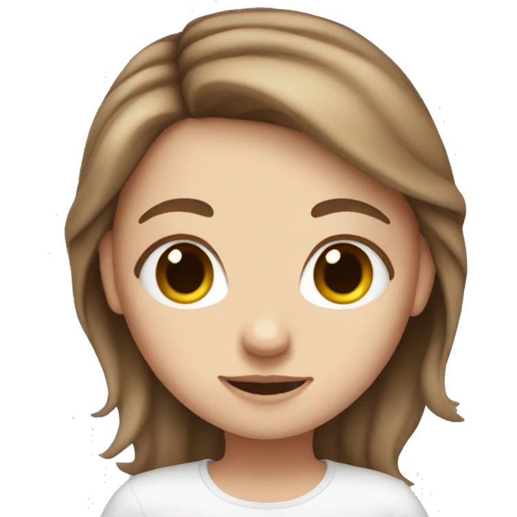 Cute white girl with brown hair emoji