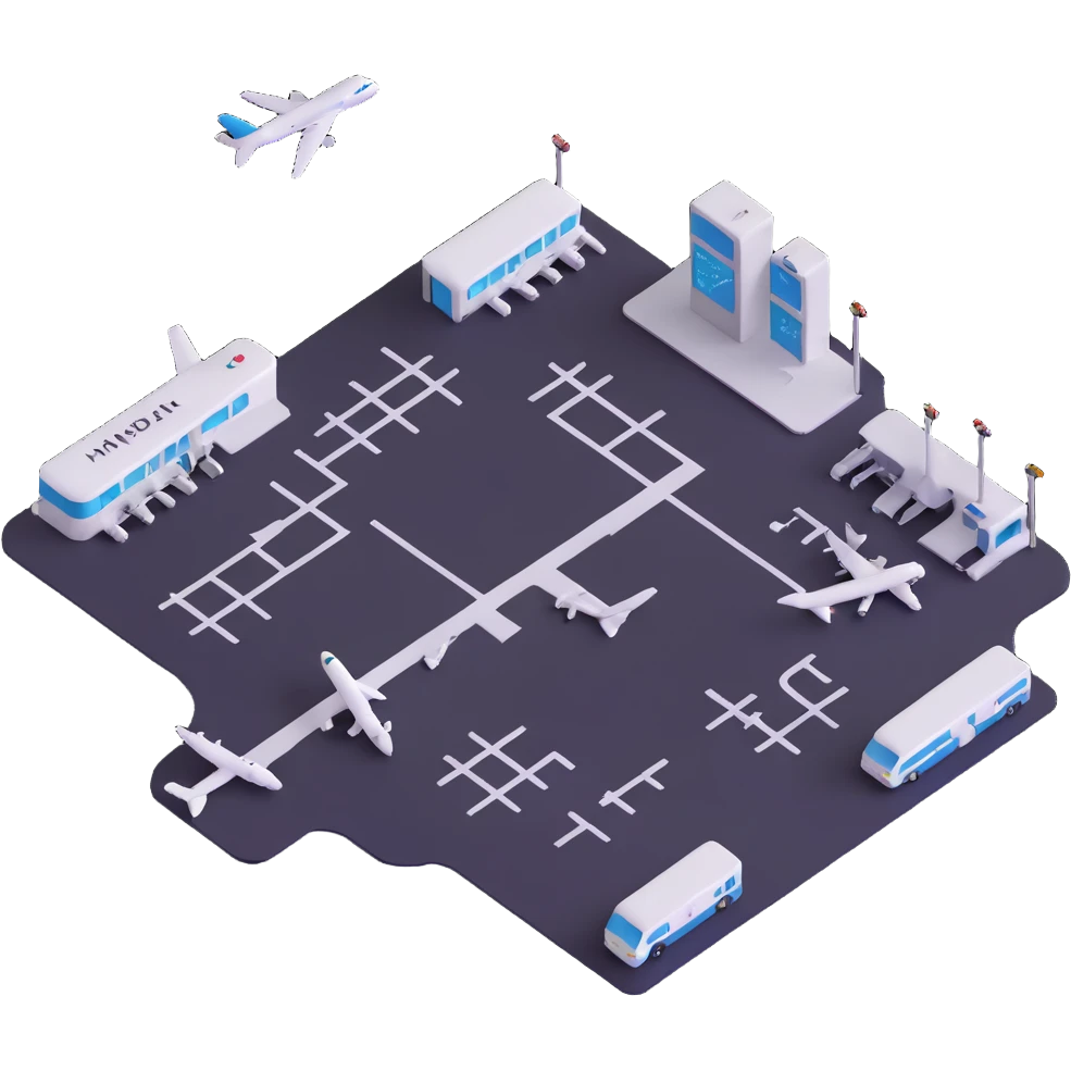 international airport with multiple terminals emoji