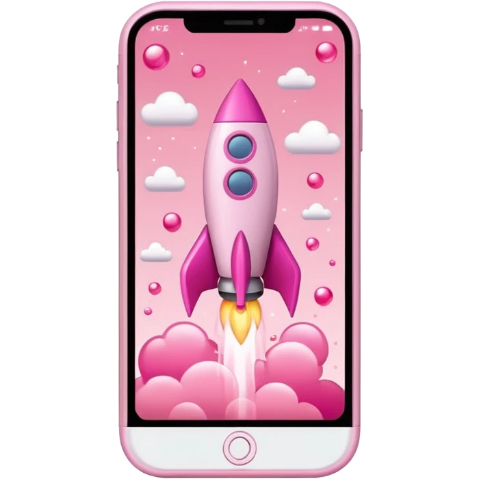 mix light pink dark pink and white girly phone ui rocket emoji