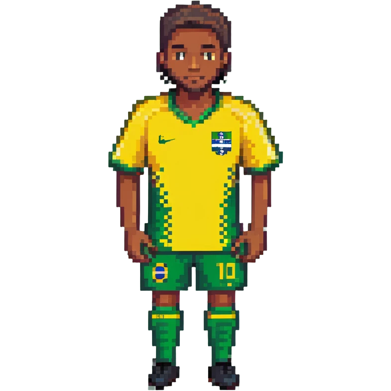 man wearing Brazilian soccer jersey, yellow and green colors emoji