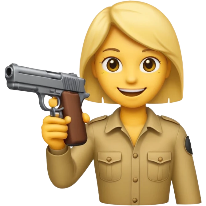 Emoji holding gun emoji