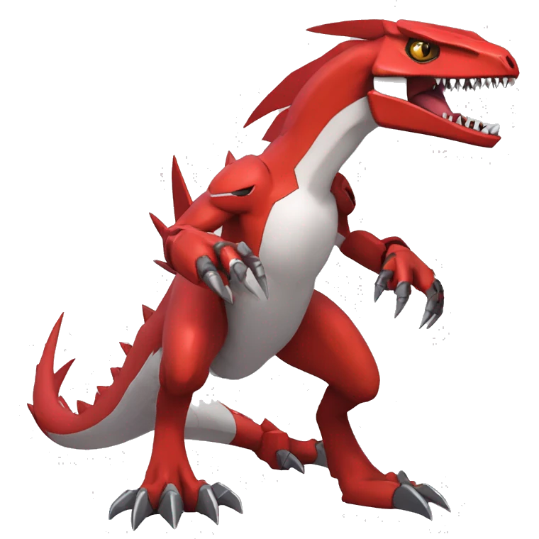  Cool Edgy Red Digimon-Fakemon-Guilmon-Velociraptor-Dragon-Mecha full body emoji