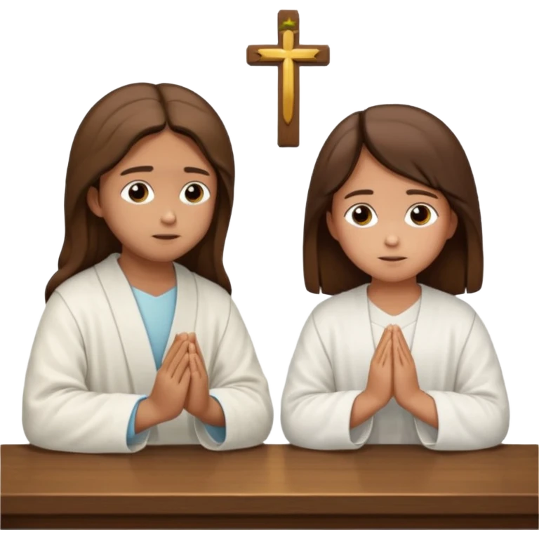 jesus en la mesa orando con una adolescente emoji