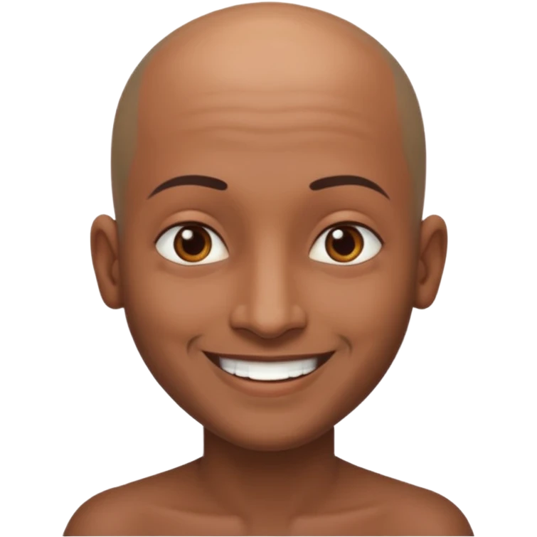 Slim Indian with no top and bald emoji