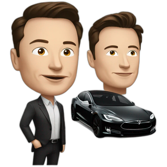 Elon musk with Tesla  emoji