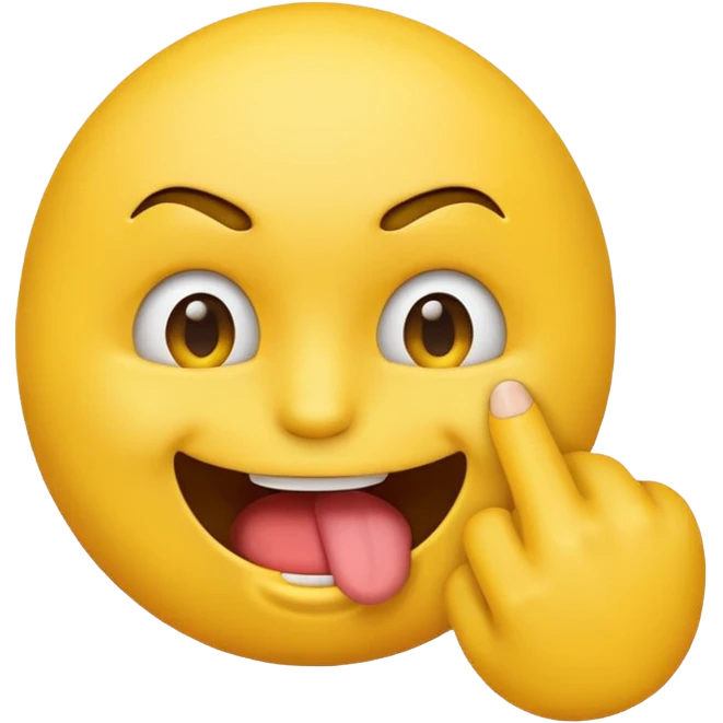An emoji face bitting his finger emoji