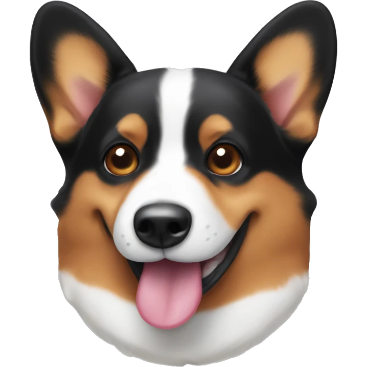 black and brown corgi sticking tongue out  emoji