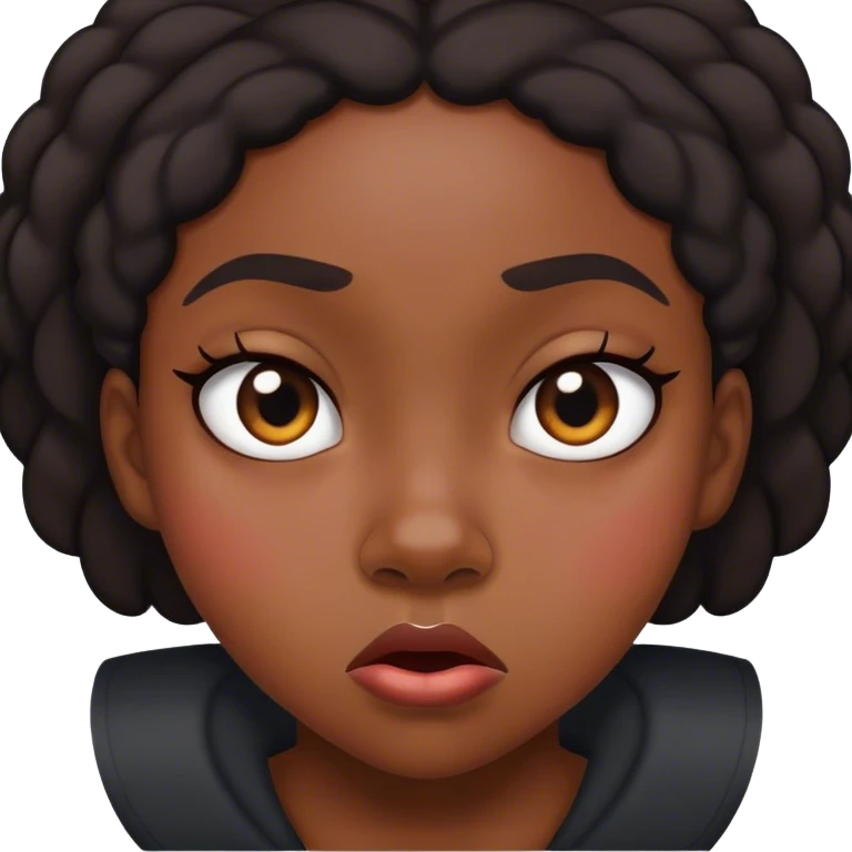 Irritated black girl emoji