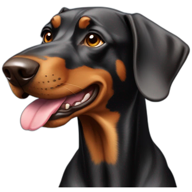 Dobermann playing emoji