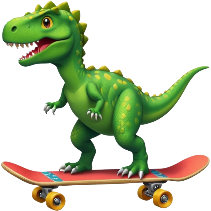Dinosaur on a skateboard emoji