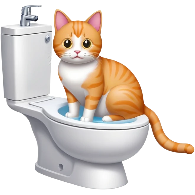 cat sitting on a modern bidet emoji