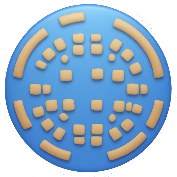 Create circle blue emoji with check on the center emoji