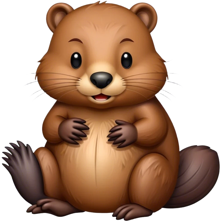 Beaver with inscription good night  emoji
