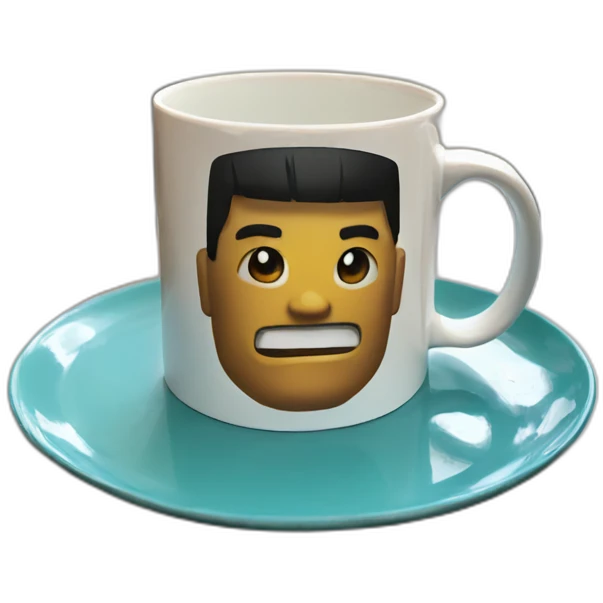 Roblox man face on a mug emoji
