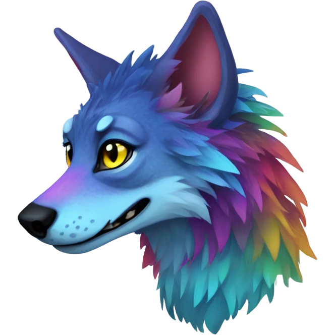 colorful Feral Sergal Fursona emoji