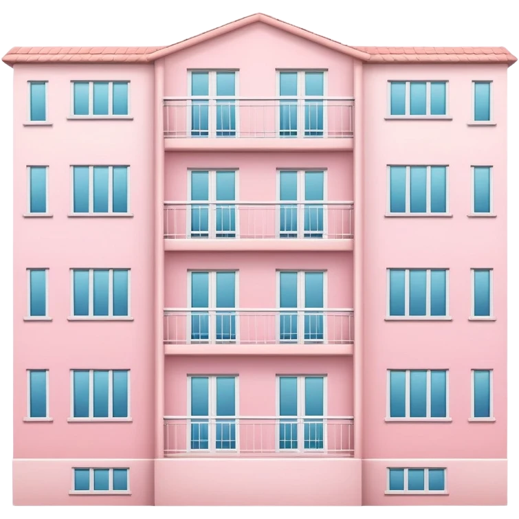 All pastel pink school apartment building emoji
