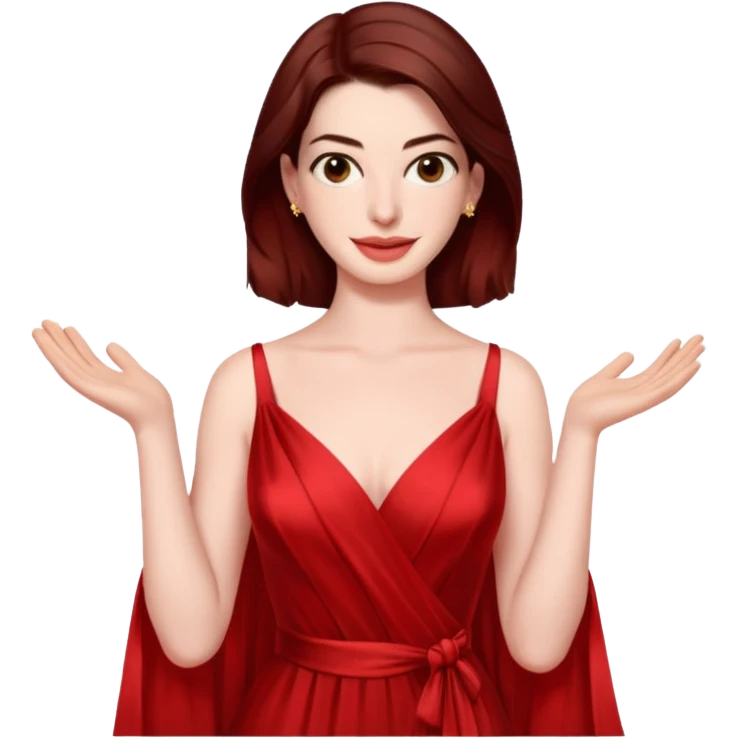 Anne Hathaway in red dress emoji
