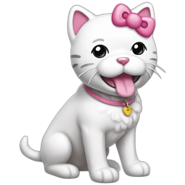 Hello kitty sur un chien emoji