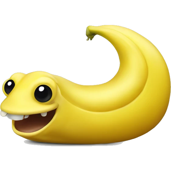 A smiling yellow banana slug emoji