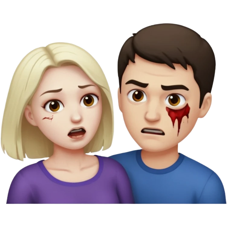 hombre golpeando a mujer emoji