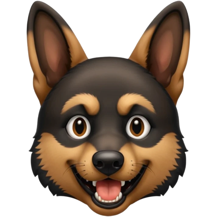 Evil German shepherd head with open mouth emoji