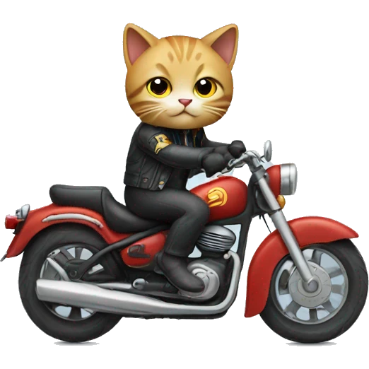 Cat riding a motorcycle  emoji