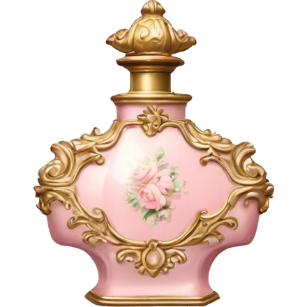 vintage rococo pale pink perfume  emoji