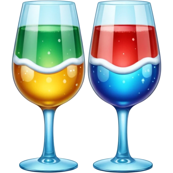 Dos copas con colores navideños brindando emoji