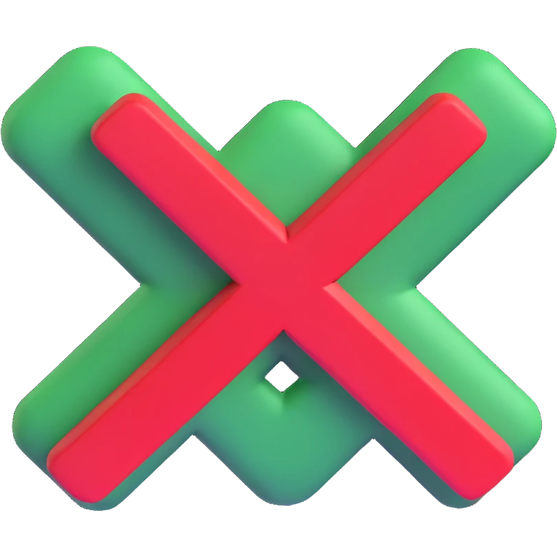 3D red X mark symbol for no emoji