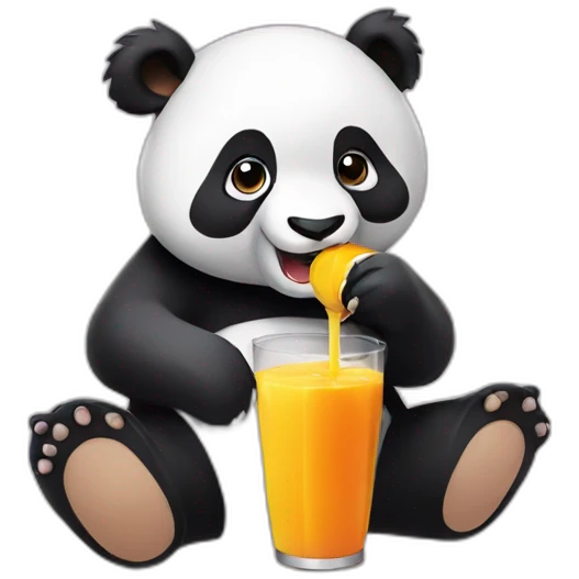 Panda drinking a juice box emoji