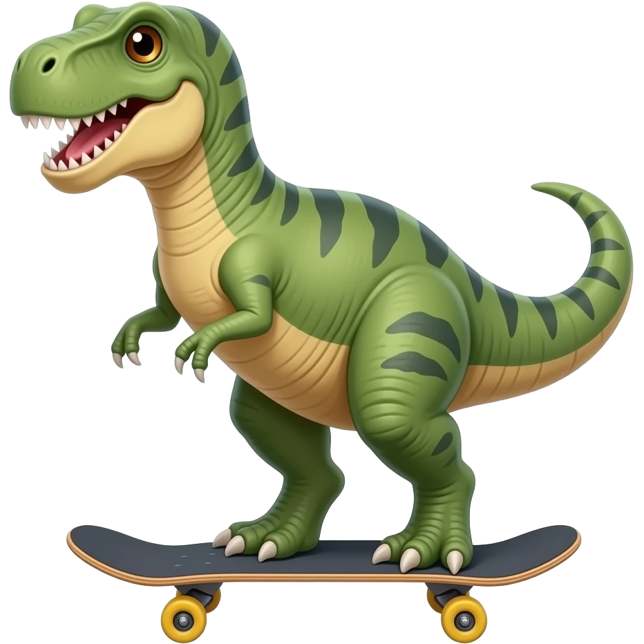 Dinosaur on a skateboard emoji