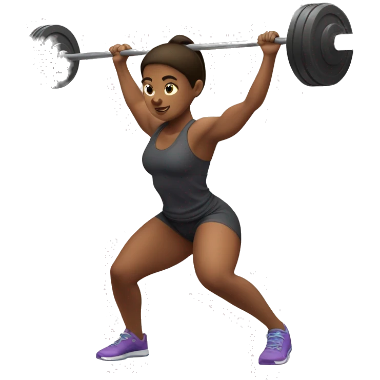 girl doing barbell back squat  emoji
