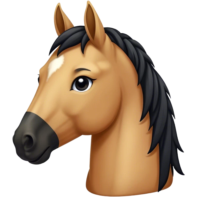 Tan horse with black stripe down its mane emoji