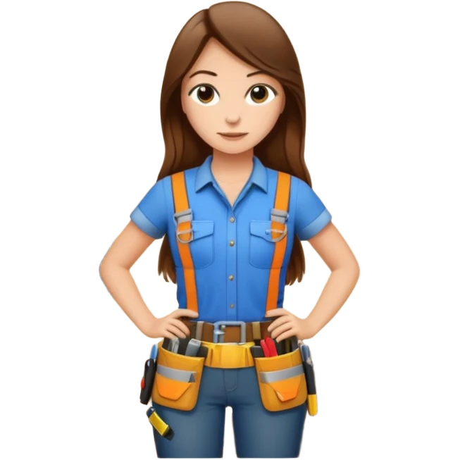 beautiful girl with long brown hair constructing new lounge room area with flat screen tv and couch emoji