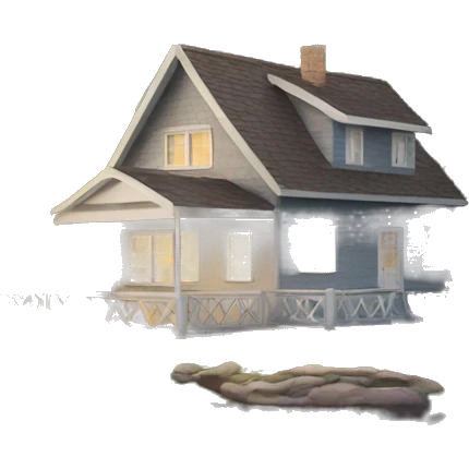 House next to a lake emoji