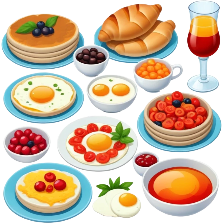 Turkish Breakfast text with a Beautiful finished emoji
