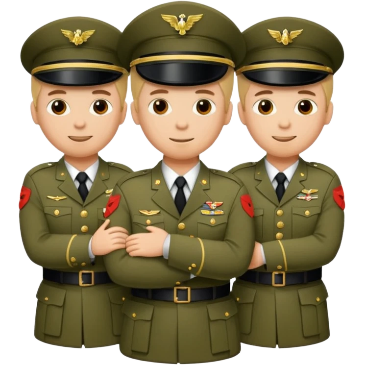 Soldados dando un abrazo de fraternidad emoji