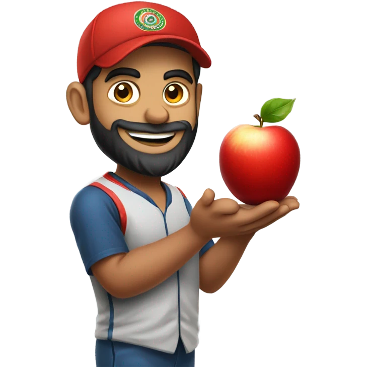 Virat kohli holding Apple emoji