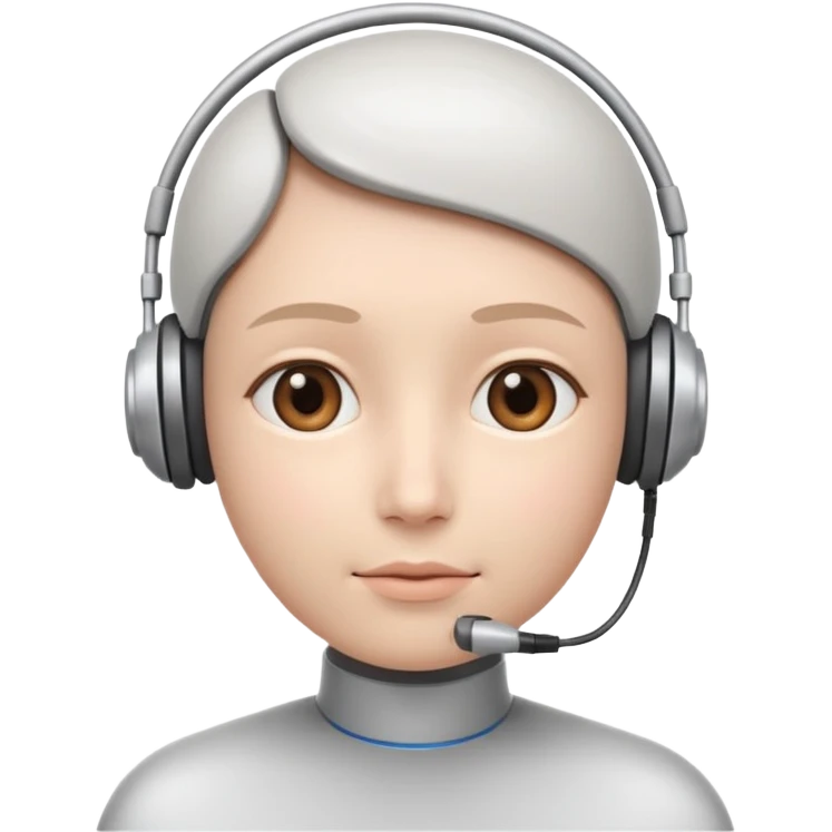 AI Call Agent human-like Cyber AI face, warm, calm and friendly.
Soft human AI face with a listening, welcoming expression, minimal facial lines, calm eyes. emoji