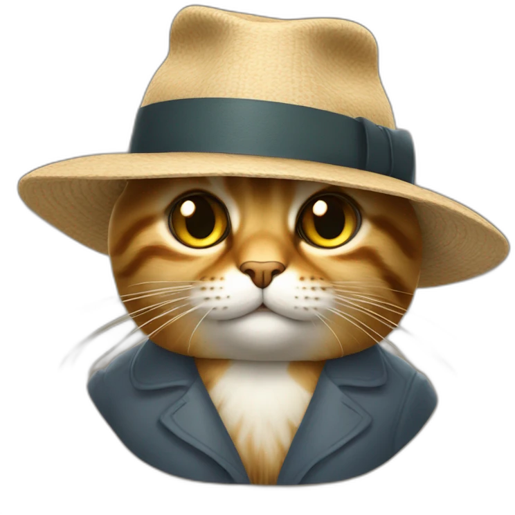 un chat avec un chapeau caca sur la tête emoji