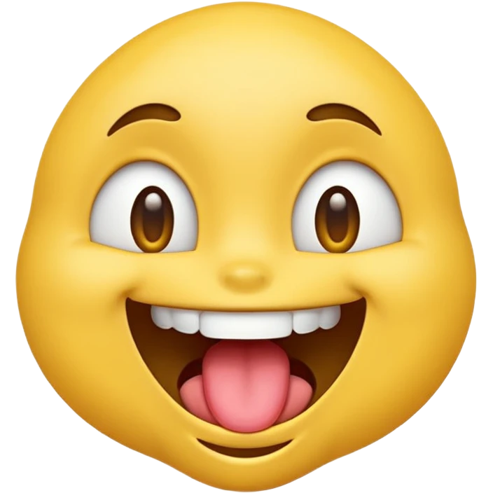 emoji looking up smiling with its tongue out covering its 3 front teeth  emoji