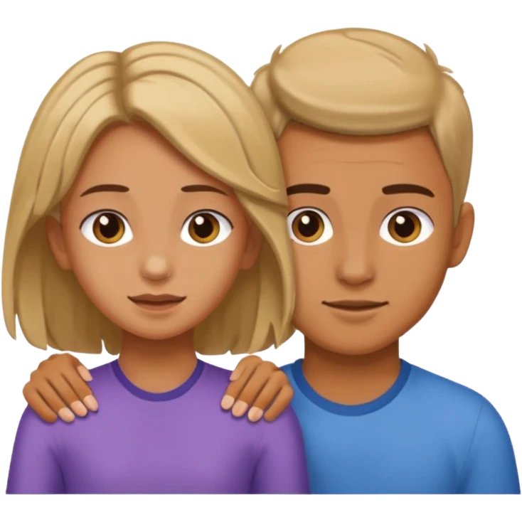 a boy putting a girls hair behind her ears emoji