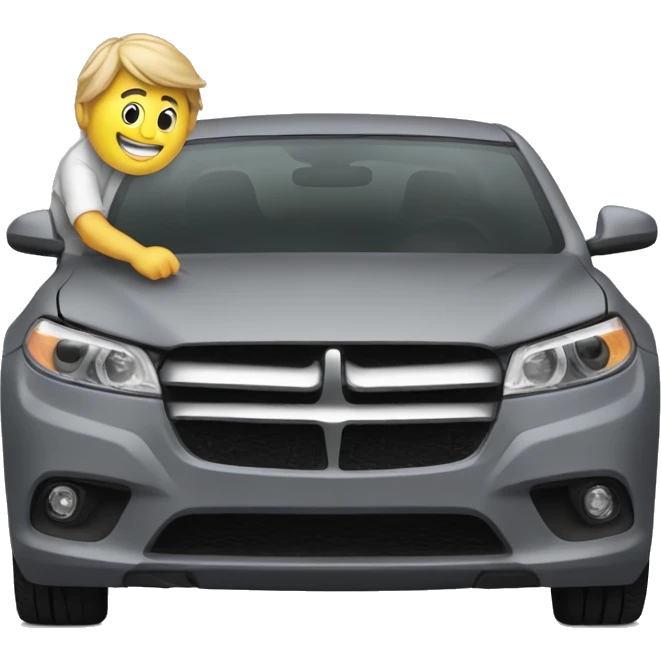 Guy applying vinyl wrap to a car emoji
