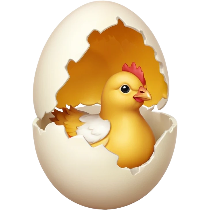an egg cracking open with a small chicken inside emoji