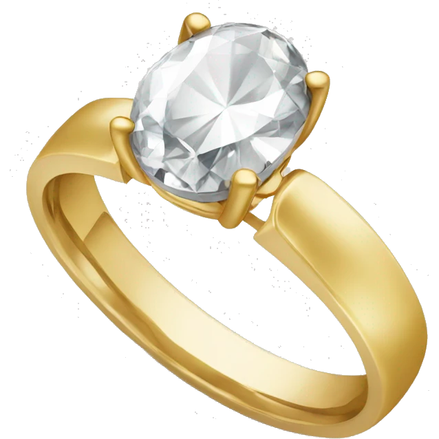 Gold wedding ring with chunky oval diamond emoji