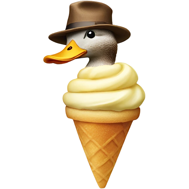 a duck with a ice cream hat  emoji