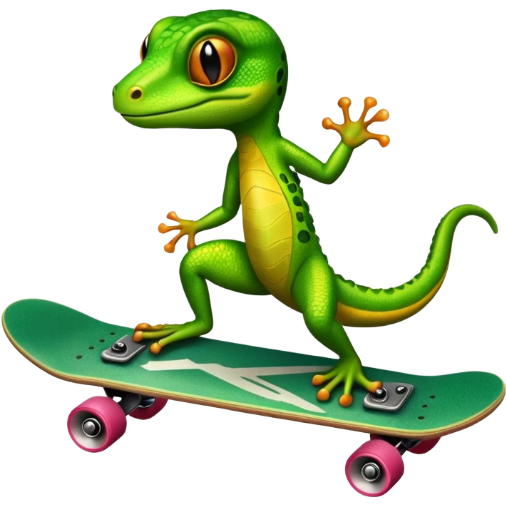 Gecko on skateboard  emoji