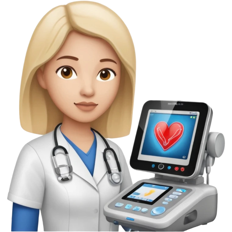 Cardiac sonographer with Philips ultrasound machine emoji