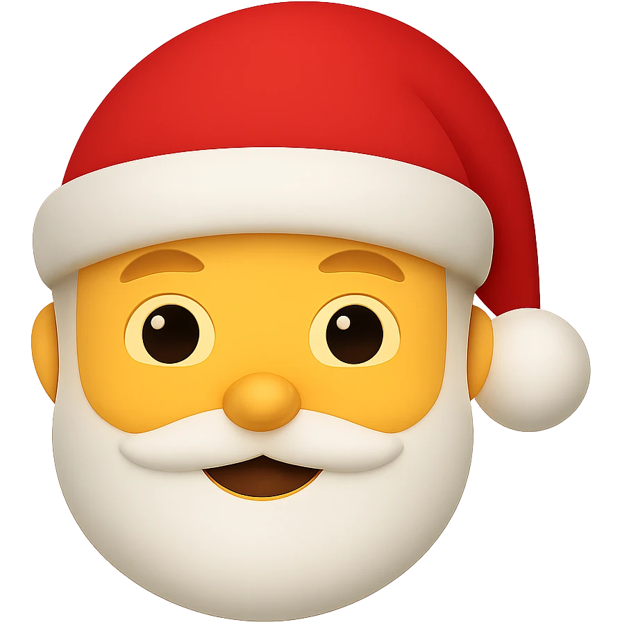 Christmas santa claus emoji, remove background emoji