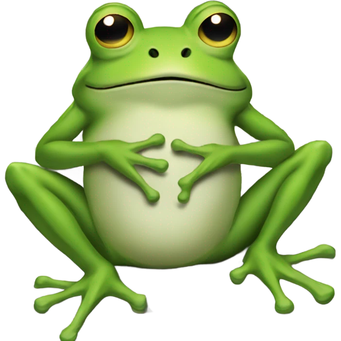 Frog with crumbled up dollars  emoji